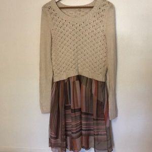Mystree dress sweater top, sheer bottom Size M